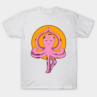 Octopus at Yoga stretching exercises T-Shirt